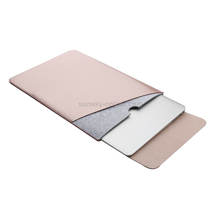 Laptop Microfiber Leather Double Layer Inner Bag for Macbook Air Retina 13.3 inch (2018) (Rose Gold) Laptop Microfiber Leather Double Layer Inner Bag for Macbook Air Retina 13.3 inch (2018) (Rose Gold)