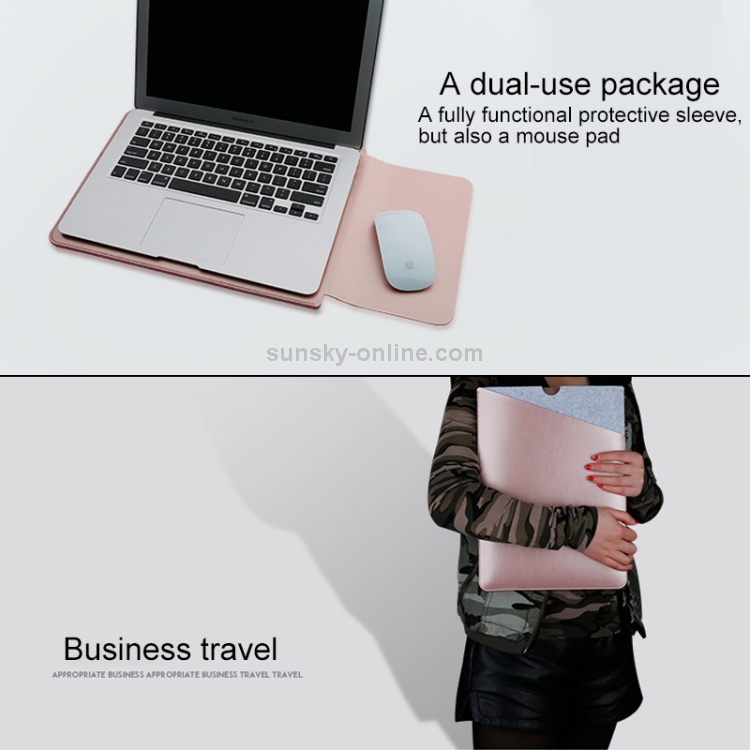 Laptop Microfiber Leather Double Layer Inner Bag for Macbook Air Retina 13.3 inch (2018) (Rose Gold) Laptop Microfiber Leather Double Layer Inner Bag for Macbook Air Retina 13.3 inch (2018) (Rose Gold)