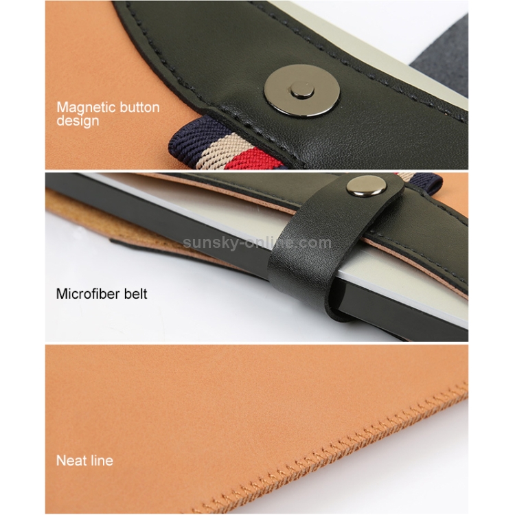 Horizontal Magnetic Buckle Laptop Microfiber Leather Inner Bag for Macbook Air Retina 13.3 inch (2018)(Black Brown) Horizontal Magnetic Buckle Laptop Microfiber Leather Inner Bag for Macbook Air Retina 13.3 inch (2018)(Black Brown)