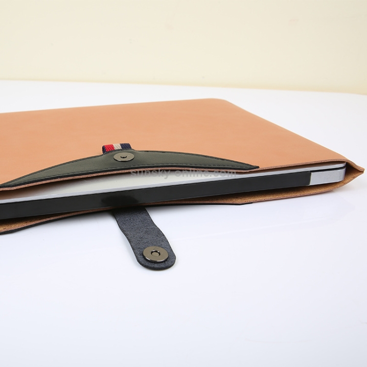 Horizontal Magnetic Buckle Laptop Microfiber Leather Inner Bag for Macbook Air Retina 13.3 inch (2018)(Black Brown) Horizontal Magnetic Buckle Laptop Microfiber Leather Inner Bag for Macbook Air Retina 13.3 inch (2018)(Black Brown)