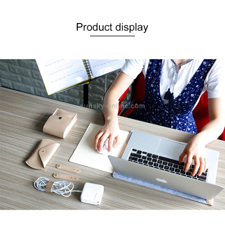 4 in 1 Laptop Crazy Horse Texture Fur Felt Inner Bag + Power Bag + Mouse Storage Bag + 3 Earphone Cable Winders for MacBook 15.4 inch (Champagne Gold) 4 in 1 Laptop Crazy Horse Texture Fur Felt Inner Bag + Power Bag + Mouse Storage Bag + 3 Earphone Cable Winders for MacBook 15.4 inch (Champagne Gold)
