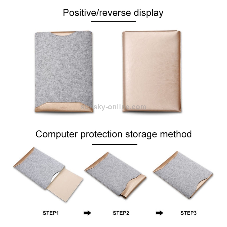 4 in 1 Laptop Crazy Horse Texture Fur Felt Inner Bag + Power Bag + Mouse Storage Bag + 3 Earphone Cable Winders for MacBook 15.4 inch (Champagne Gold) 4 in 1 Laptop Crazy Horse Texture Fur Felt Inner Bag + Power Bag + Mouse Storage Bag + 3 Earphone Cable Winders for MacBook 15.4 inch (Champagne Gold)