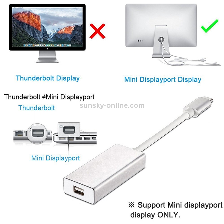 USB-C / Type-C 3.1 Male to Mini DP Female HD Converter, Length: 12cm(Silver) USB-C / Type-C 3.1 Male to Mini DP Female HD Converter, Length: 12cm(Silver)