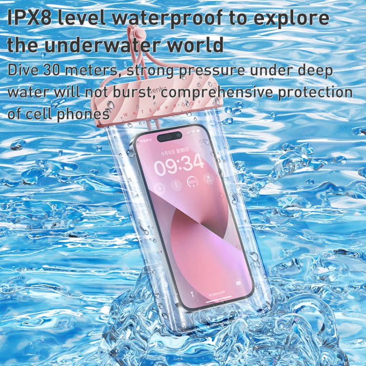 Benks FS03 Transparent IPX8 Waterproof Swimming Cell Phone Bag(Black) - B2