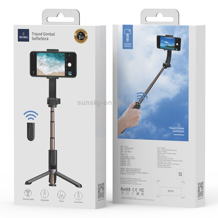 WiWU TGS-301 Tripod Gimbal Bluetooth Selfie Stick - 11