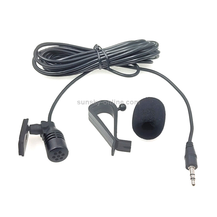 ZJ015MR Estéreo de 3,5 mm, conector recto, navegación para automóvil, DVD, micrófono externo de pasta, longitud: 3 m - 1