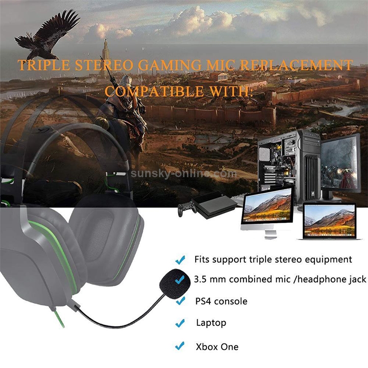 ZJ033MR-03 19cm de 3,5 mm estéreo del enchufe recto Gaming Headset Micrófono Tarjeta de sonido en vivo - 4