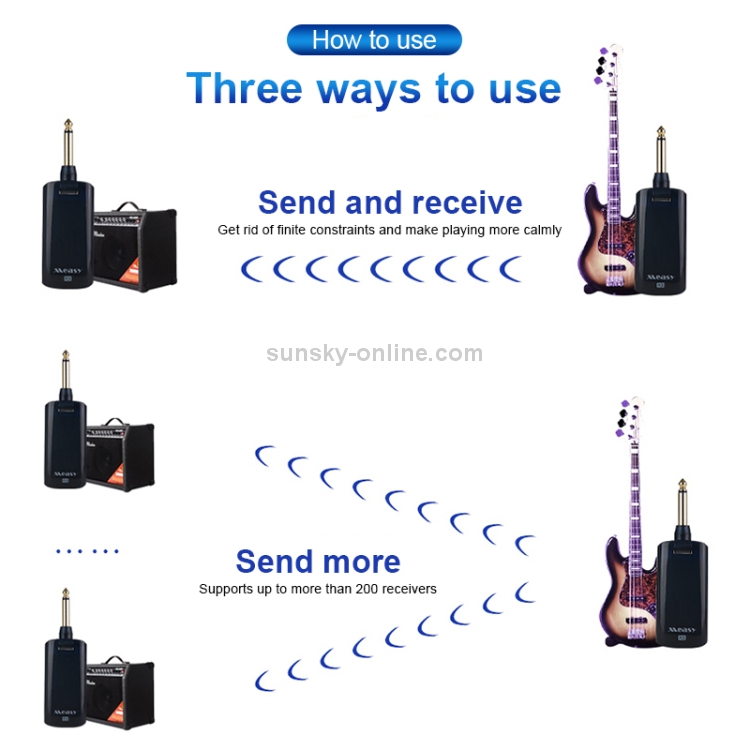 Système De Guitare Sans Fil 2,4 Ghz Récepteur Émetteur Sans Fil Pour Guitare  Rec