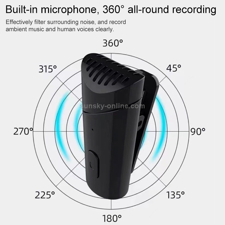 MY-M6 Micrófono inalámbrico de reducción de ruido inteligente de 2.4GHz con clip - 4