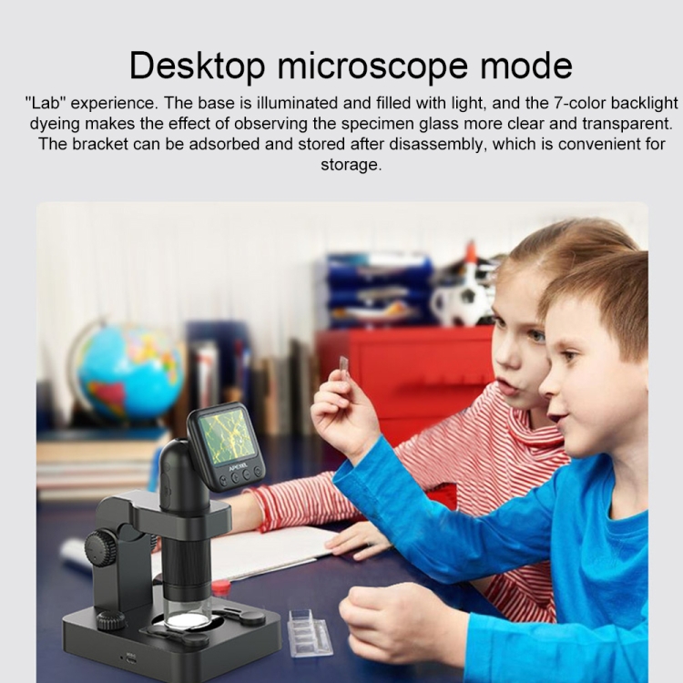 APEXEL MS003 Microscopio digital HD portátil para exteriores con base - 2
