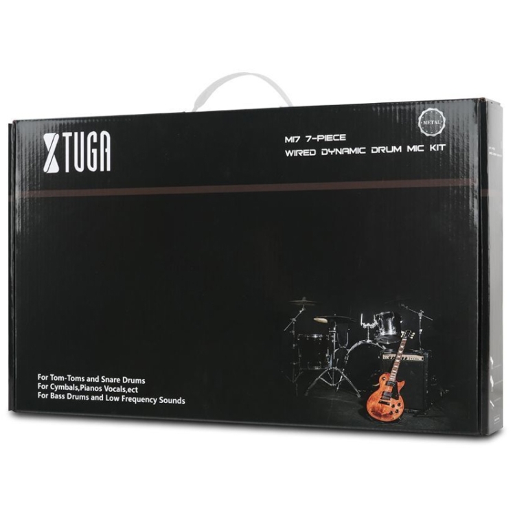 XTUGA MI7-G Kit de 7 micros de batterie dynamique filaire Kick Bass  Tom/Snare Cymbals Ensemble de microphones