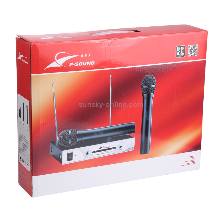 PSound PS3310 VHF Professional Wireless Microphone System with 2 Handheld Microphone, 1 to 2