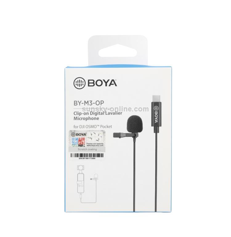 BOYA Clip-on Digital Omnidirectional Lavalier Microphone for DJI OSMO POCKET