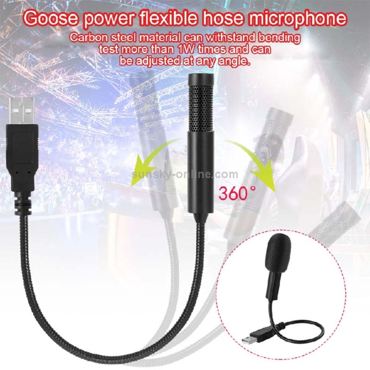 Yanmai SF-558 Mini micrófono de grabación de condensador estéreo de estudio USB profesional, longitud del cable: 15 cm (negro) - 5