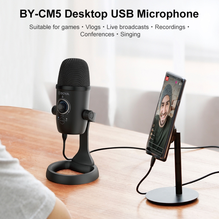 BOYA BY-CM5 USB Interface Desktop Condenser Microphone - 1