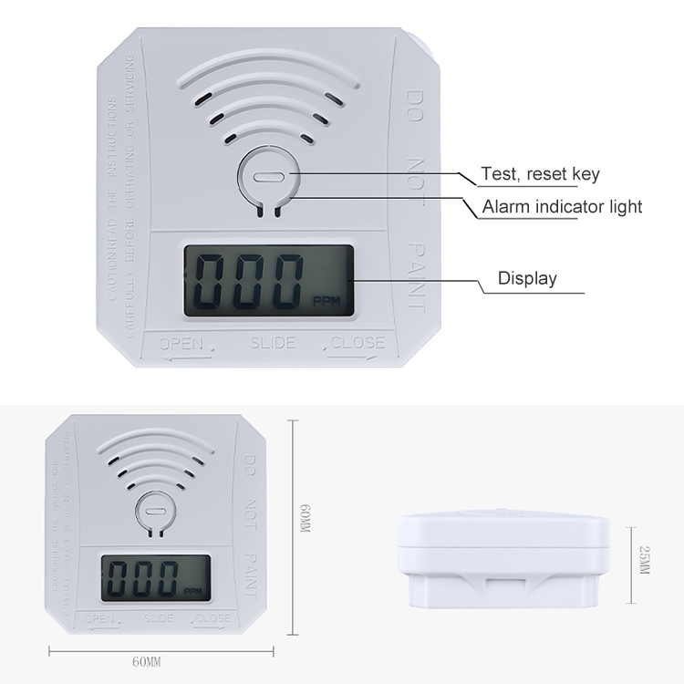 JSN-997 Mini LCD Digital Display Carbon Monoxide Detection Alarm without Battery - 1