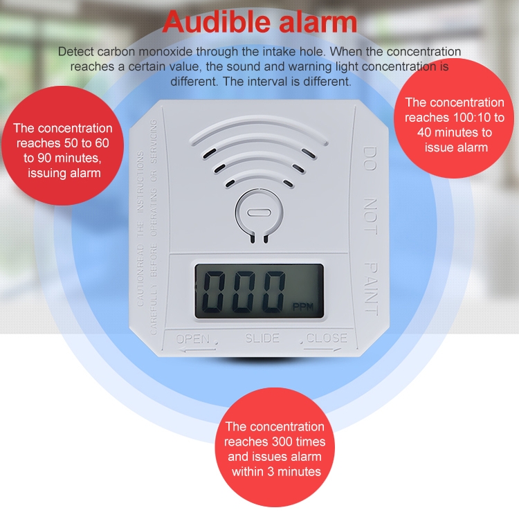 JSN-997 Mini LCD Digital Display Carbon Monoxide Detection Alarm without Battery - 3