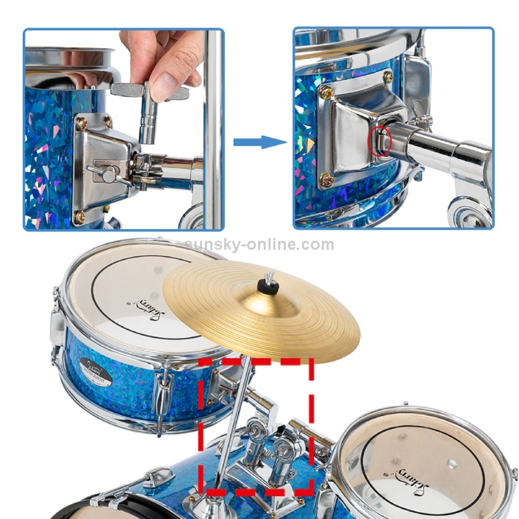 Magazzino US] Set batteria per bambini 5 in 1 da 16 pollici con basso