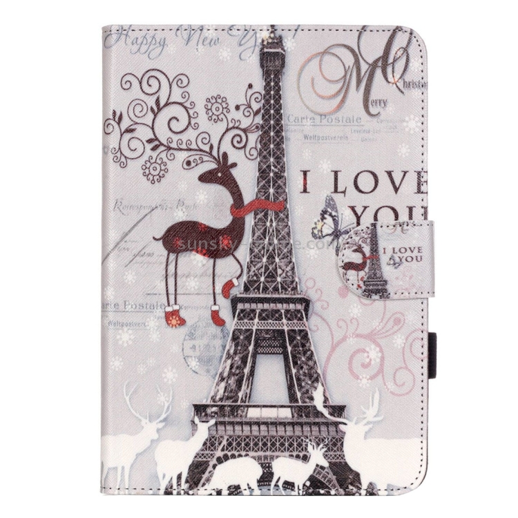 For iPad mini 1 / 2 / 3 Deer and Tower Pattern Horizontal Flip Leather Case with Holder & Card Slots & Wallet For iPad mini 1 / 2 / 3 Deer and Tower Pattern Horizontal Flip Leather Case with Holder & Card Slots & Wallet