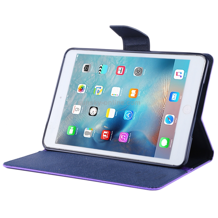 GOOSPERY FANCY DIARY for iPad mini 3 / 2 Cross Texture Leather Case with Card Slot & Holder & Wallet(Purple) GOOSPERY FANCY DIARY for iPad mini 3 / 2 Cross Texture Leather Case with Card Slot & Holder & Wallet(Purple)