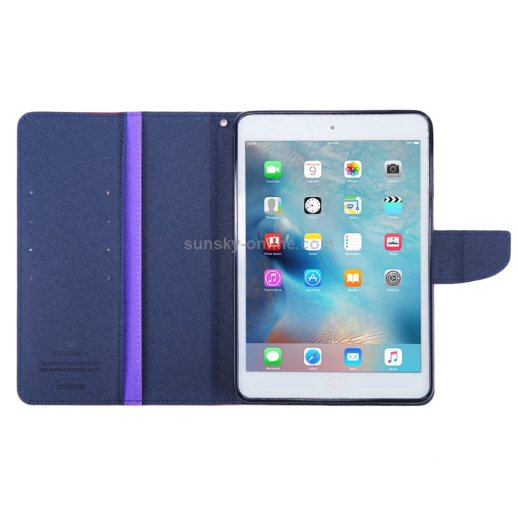 GOOSPERY FANCY DIARY for iPad mini 3 / 2 Cross Texture Leather Case with Card Slot & Holder & Wallet(Purple) GOOSPERY FANCY DIARY for iPad mini 3 / 2 Cross Texture Leather Case with Card Slot & Holder & Wallet(Purple)