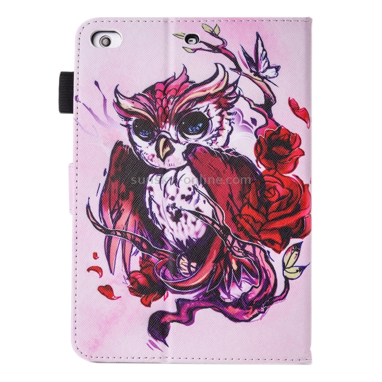 For iPad mini 4 / 3 / 2 / 1 Painting Butterfly and Owl Pattern Horizontal Flip Leather Case with Holder & Wallet & Card Slots & Pen Slot For iPad mini 4 / 3 / 2 / 1 Painting Butterfly and Owl Pattern Horizontal Flip Leather Case with Holder & Wallet & Card Slots & Pen Slot