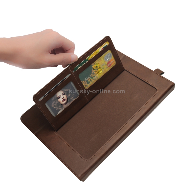 Horizontal Flip Double Holder Leather Case for iPad mini 4 & 3 & 2 & 1, with Card Slots & Photo Frame & Pen Slot (Dark Brown) Horizontal Flip Double Holder Leather Case for iPad mini 4 & 3 & 2 & 1, with Card Slots & Photo Frame & Pen Slot (Dark Brown)