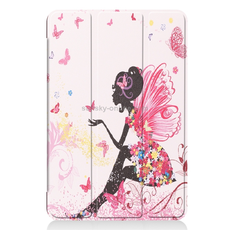 Fairy Girl Pattern Custer Texture Horizontal Flip PU Leather Case for iPad Mini 2019 / Mini 4 , with Three-folding Holder & Sleep / Wake-up Function Fairy Girl Pattern Custer Texture Horizontal Flip PU Leather Case for iPad Mini 2019 / Mini 4 , with Three-folding Holder & Sleep / Wake-up Function