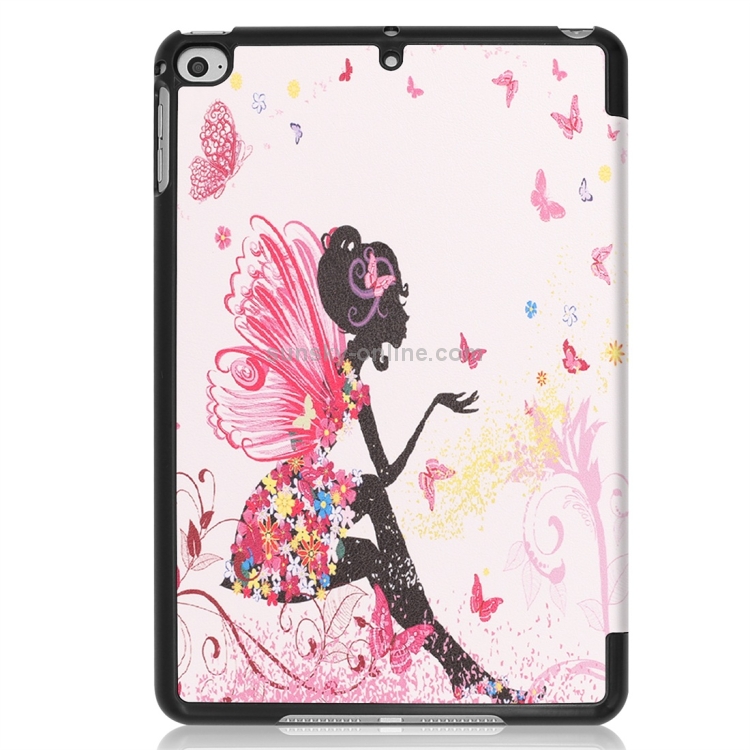 Fairy Girl Pattern Custer Texture Horizontal Flip PU Leather Case for iPad Mini 2019 / Mini 4 , with Three-folding Holder & Sleep / Wake-up Function Fairy Girl Pattern Custer Texture Horizontal Flip PU Leather Case for iPad Mini 2019 / Mini 4 , with Three-folding Holder & Sleep / Wake-up Function
