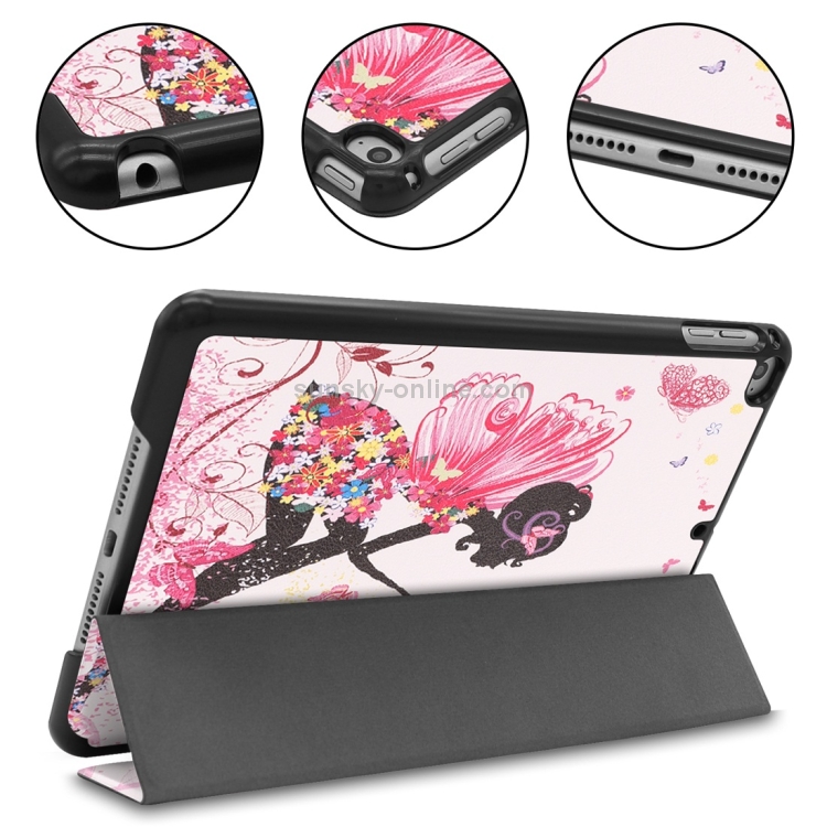 Fairy Girl Pattern Custer Texture Horizontal Flip PU Leather Case for iPad Mini 2019 / Mini 4 , with Three-folding Holder & Sleep / Wake-up Function Fairy Girl Pattern Custer Texture Horizontal Flip PU Leather Case for iPad Mini 2019 / Mini 4 , with Three-folding Holder & Sleep / Wake-up Function