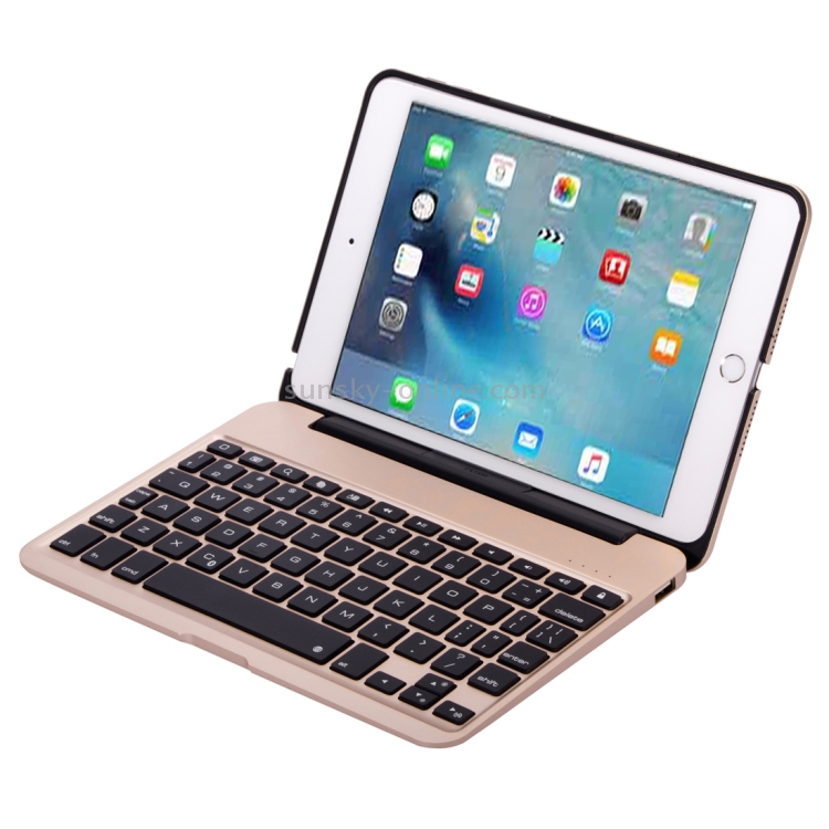 F04 for iPad mini 4 Portable Foldable Aluminium Alloy Wireless Bluetooth Backlight Keyboard(Gold) F04 for iPad mini 4 Portable Foldable Aluminium Alloy Wireless Bluetooth Backlight Keyboard(Gold)