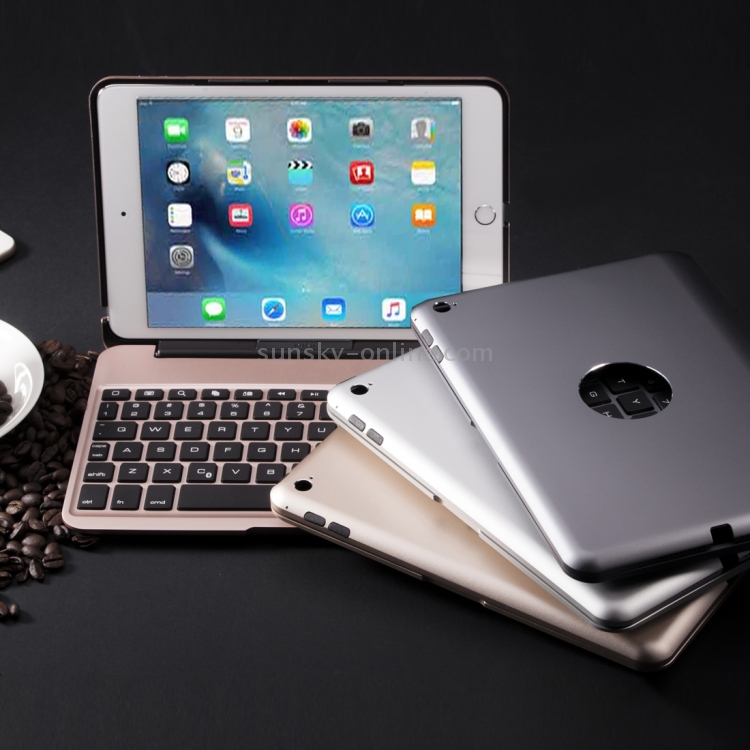 F04 for iPad mini 4 Portable Foldable Aluminium Alloy Wireless Bluetooth Backlight Keyboard(Gold) F04 for iPad mini 4 Portable Foldable Aluminium Alloy Wireless Bluetooth Backlight Keyboard(Gold)