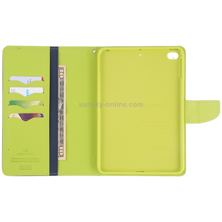 GOOSPERY FANCY DIARY Horizontal Flip Leather Case for iPad Mini (2019), with Holder & Card Slots & Wallet (Blue) GOOSPERY FANCY DIARY Horizontal Flip Leather Case for iPad Mini (2019), with Holder & Card Slots & Wallet (Blue)
