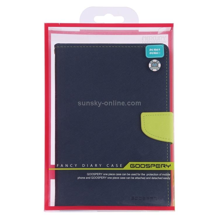 GOOSPERY FANCY DIARY Horizontal Flip Leather Case for iPad Mini (2019), with Holder & Card Slots & Wallet (Blue) GOOSPERY FANCY DIARY Horizontal Flip Leather Case for iPad Mini (2019), with Holder & Card Slots & Wallet (Blue)