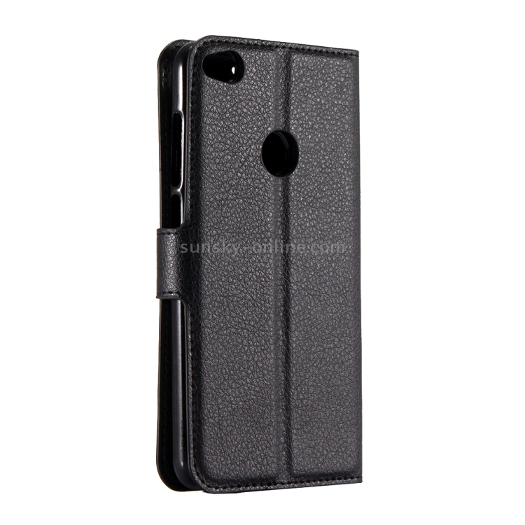 Cover Flip Per Huawei P8 Lite 2017/P9 Lite 2017 - Custodia In Pelle PU A Portafoglio Con Slot E Supporto, Nero - 4