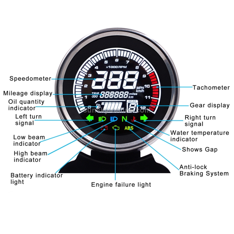 Compteur de vitesse numérique universel pour moto, affichage LED
