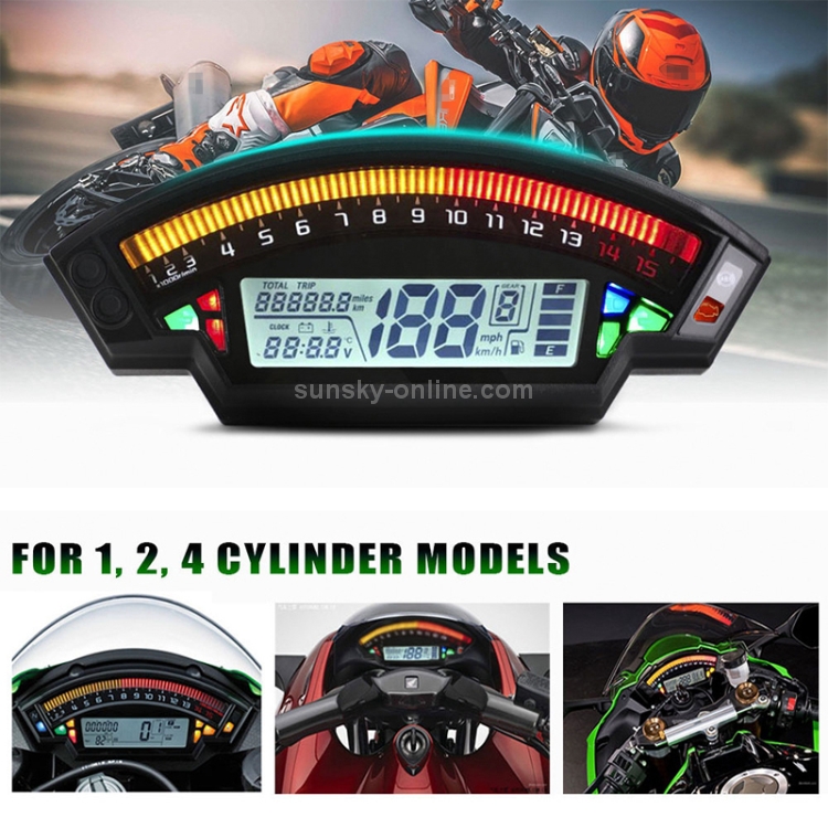 Tachimetro digitale per moto Display a LED Smart RPM Gauge allarme