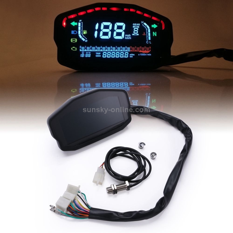 Universal Motorrad Tft Digital Tachometer 14000 U/min 6 Gang  Hintergrundbeleuchtung Kilometerzähler