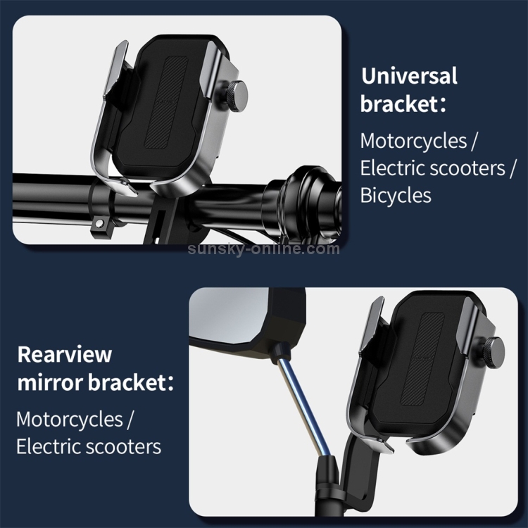 Baseus SUKJA-01 Armor moto vélo support de téléphone portable support (noir) - 3