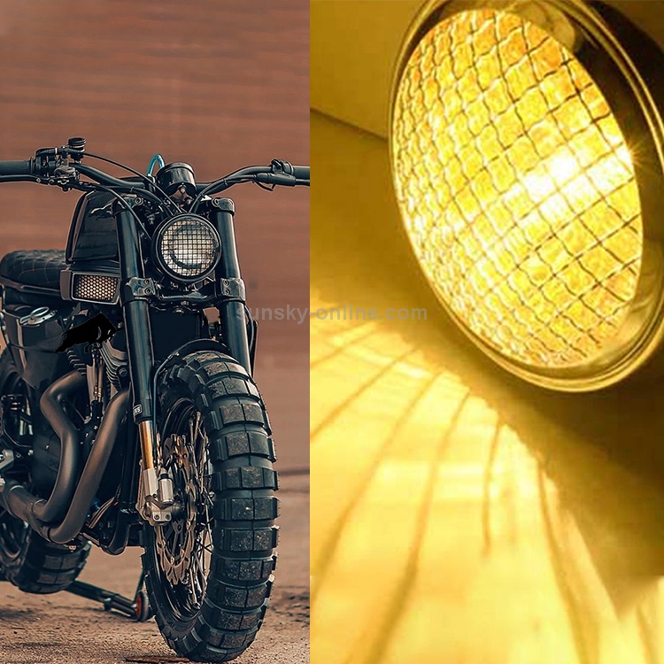 Motorrad Schwarz Shell Harley Scheinwerfer Retro Lampe LED Licht