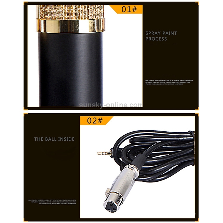 BM-800 Network K-Song Juego de micrófono de montaje de choque metálico de alta gama dedicado (negro) - 5