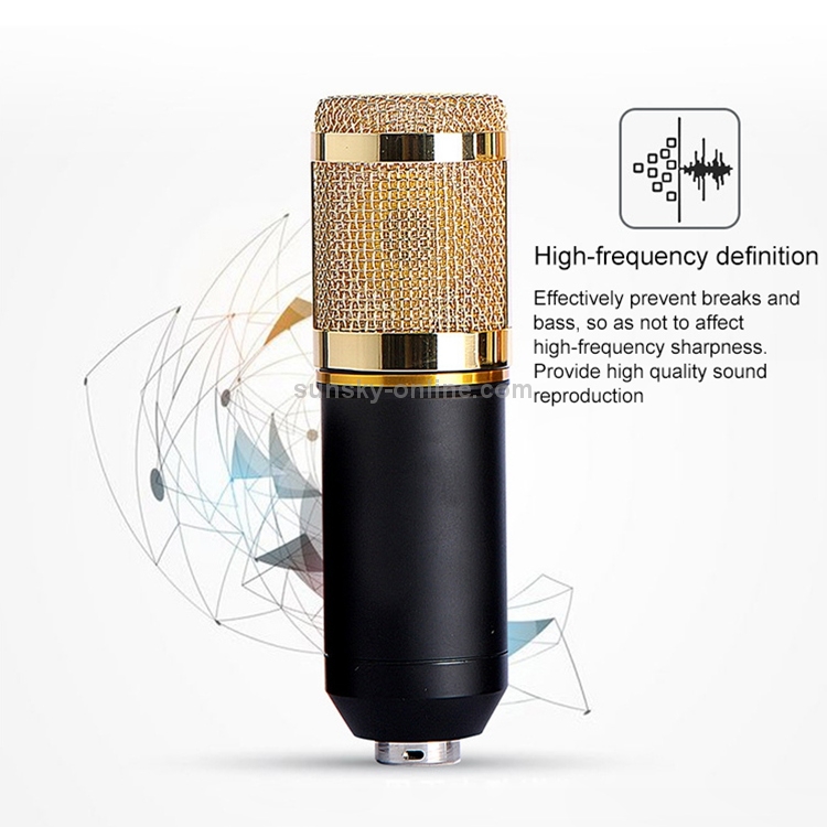 BM-800 Network K-Song Juego de micrófono de montaje de choque metálico de alta gama dedicado (negro) - 7