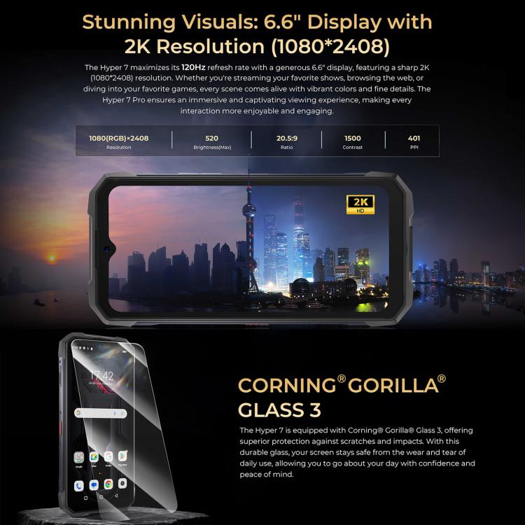[HK Warehouse] HOTWAV Hyper 7 Rugged Phone, 8GB+256GB, 10800mAh, 6.6 ...