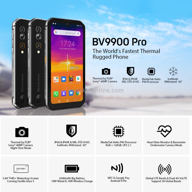 HK Warehouse] Blackview BV9900 Pro, 48MP Camera, 8GB+128GB, FLIR