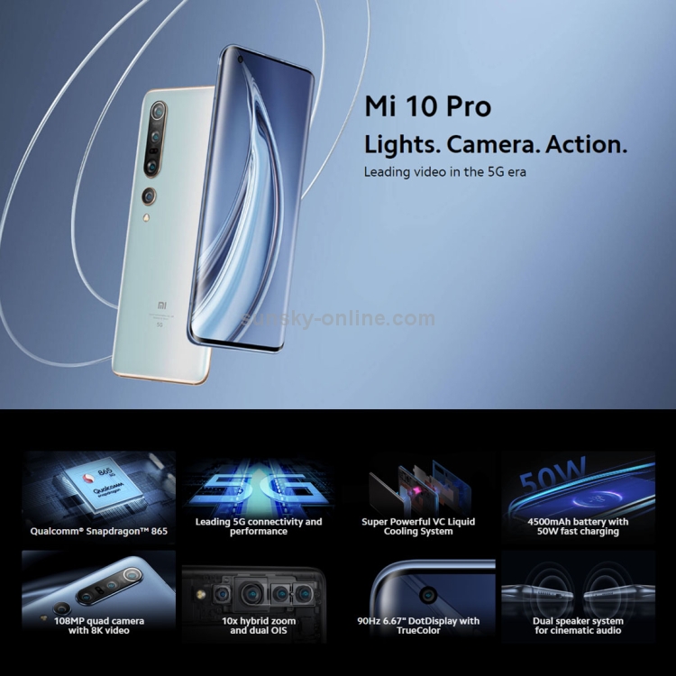 Xiaomi Mi 10 Pro 5G, 108MP Camera, 8GB+256GB
