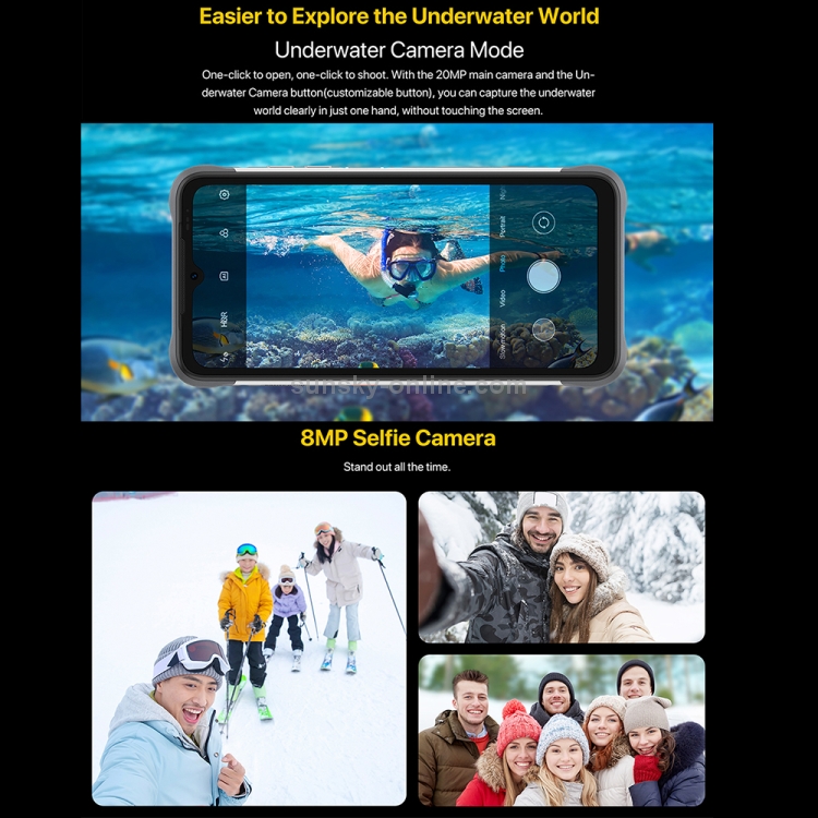 [HK Warehouse] UMIDIGI BISON X10 Pro Rugged Phone, Non-contact Infrared Thermometer, 4GB+128GB, IP68/IP69K Waterproof Dustproof Shockproof, Triple Back Cameras, 6150mAh Battery, Side Fingerprint Identification, 6.53 inch Android 11 MTK Helio P60 Octa Core up to 2.0GHz, OTG, NFC, PTT/SOS, Network: 4G(Black) - B9