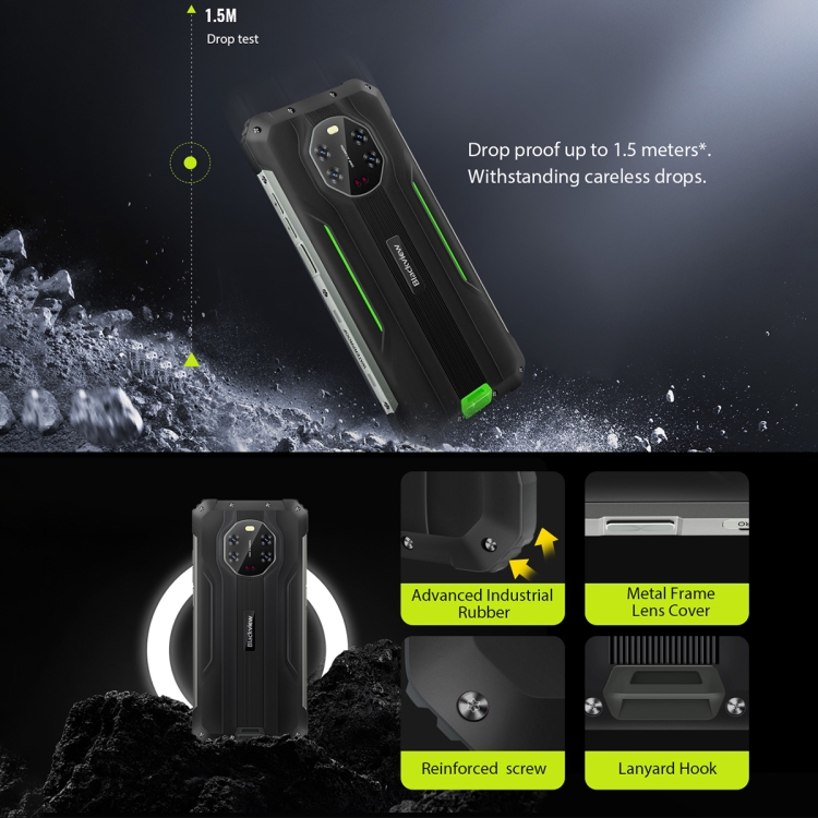 [HK Warehouse] Blackview BV8800 Rugged Phone, IR Night Vision Camera, 8GB+128GB, Triple Back Cameras, IP68/IP69K/MIL-STD-810G Waterproof Dustproof Shockproof, 8380mAh Battery,  6.58 inch Android 11.0 MTK6781 Helio G96 Octa Core up to 2.05GHz, OTG, NFC,Network: 4G(Orange) - B15