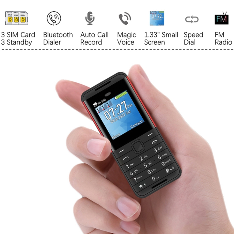 SERVO Mini Flip Mobile Phone Dual SIM Card 2G GSM 2.0 Inch Screen Speed  Dial