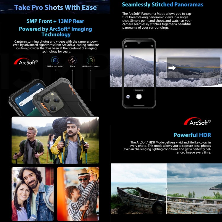 Защищенный телефон Blackview BV5300, 4 ГБ + 32 ГБ, IP68/IP69K/MIL-STD-810H, разблокировка по лицу, батарея 6580 мАч, 6,1-дюймовый Android 12 MTK6761 Helio A22 Quad Core с тактовой частотой до 2,0 ГГц, сеть: 4G, OTG, две SIM-карты (черный) - B3