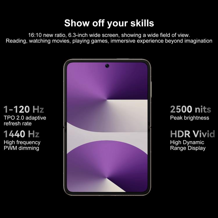 HUAWEI Pura X, 12GB+256GB, Side Fingerprint Identification, 6.3 inch + 3.5 inch HarmonyOS 5.0.1 Octa Core, NFC, OTG, Not Support Google Play (Black) - B2